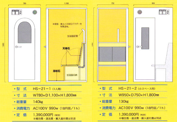 へるしーすわーる　一人用及び一人用（省スペース）