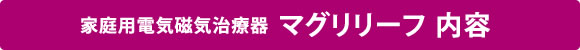 家庭用電気磁気治療器  マグリリーフ 内容